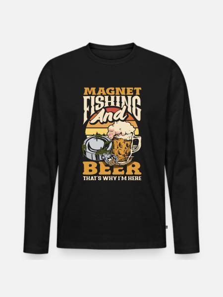 Magnetfischen Detektion Schatzsuche - Männer Premium Bio Langarmshirt - Schwarz