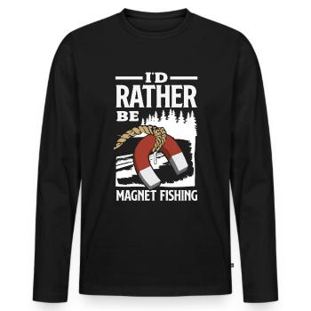 Magnetfischen Detektion Schatzsuche - Männer Premium Bio Langarmshirt - Schwarz - Vorne - Nico (187cm)