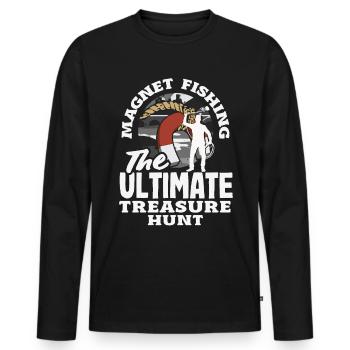 Magnetfischen Detektion Schatzsuche - Männer Premium Bio Langarmshirt - Schwarz - Vorne - Nico (187cm)