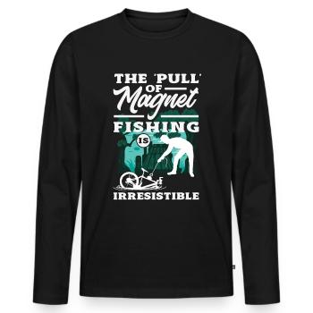Magnetfischen Detektion Schatzsuche - Männer Premium Bio Langarmshirt - Schwarz - Vorne - Nico (187cm)