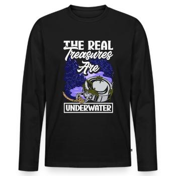 Magnetfischen Detektion Schatzsuche - Männer Premium Bio Langarmshirt - Schwarz - Vorne - Nico (187cm)