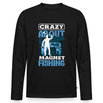 Magnetfischen Detektion Schatzsuche - Männer Premium Bio Langarmshirt - Schwarz - Vorne - Nico (187cm)