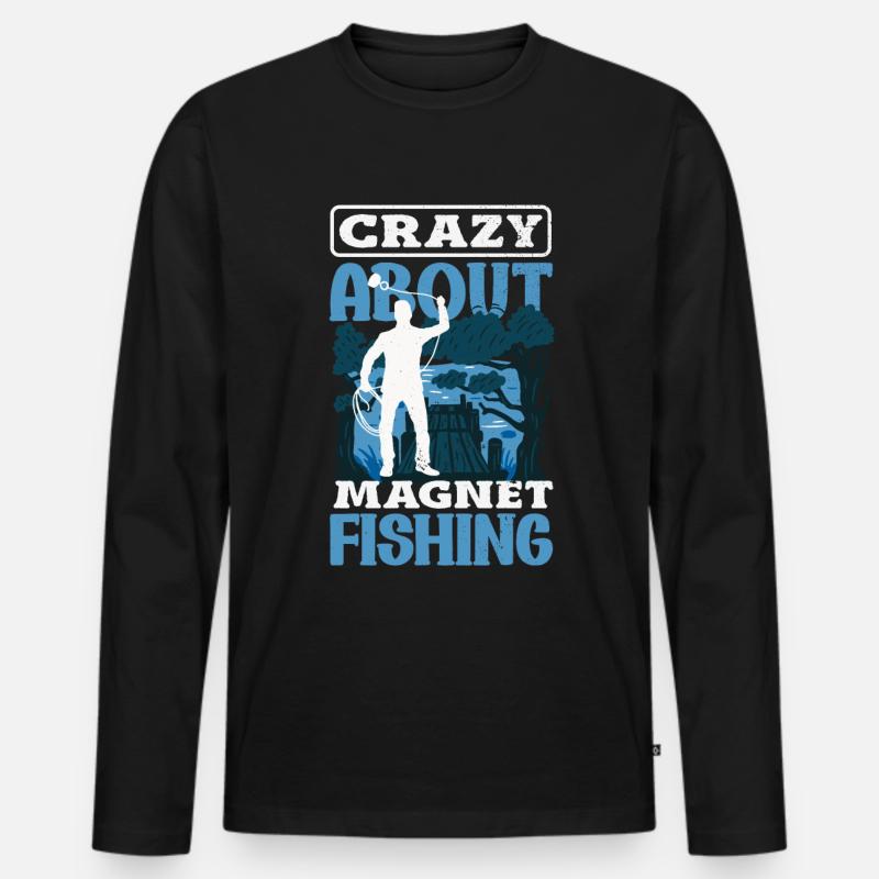 Magnetfischen Detektion Schatzsuche - Männer Premium Bio Langarmshirt - Schwarz
