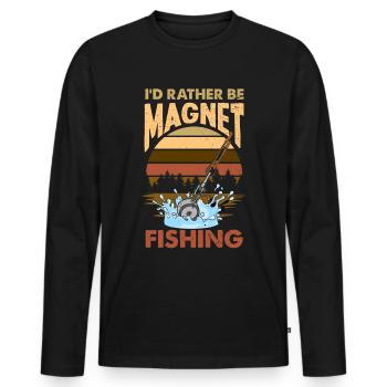 Magnetfischen Detektion Schatzsuche - Männer Premium Bio Langarmshirt - Schwarz - Vorne - Nico (187cm)