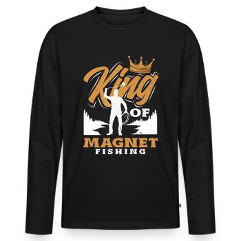 Magnetfischen Detektion Schatzsuche - Männer Premium Bio Langarmshirt - Schwarz - Vorne - Nico (187cm)