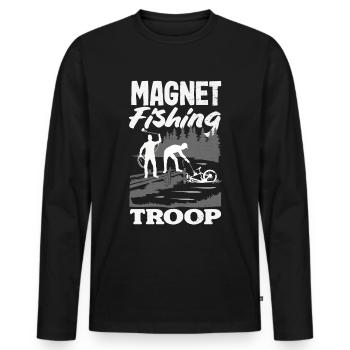 Magnetfischen Detektion Schatzsuche - Männer Premium Bio Langarmshirt - Schwarz - Vorne - Nico (187cm)