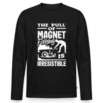 Magnetfischen Detektion Schatzsuche - Männer Premium Bio Langarmshirt - Schwarz - Vorne - Nico (187cm)