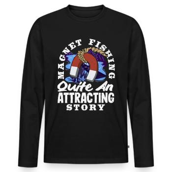 Magnetfischen Detektion Schatzsuche - Männer Premium Bio Langarmshirt - Schwarz - Vorne - Nico (187cm)