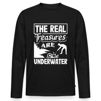 Magnetfischen Detektion Schatzsuche - Männer Premium Bio Langarmshirt - Schwarz - Vorne - Nico (187cm)