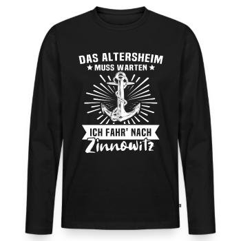 Zinnowitz Altersheim - Männer Premium Bio Langarmshirt - Schwarz - Vorne - Nico (187cm)