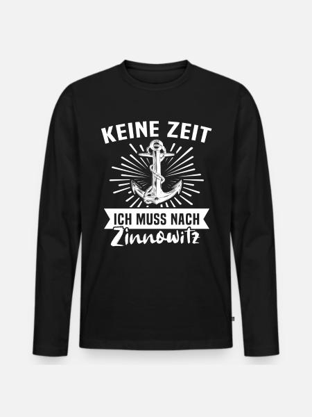 Zinnowitz Zinnowitzer - Männer Premium Bio Langarmshirt - Schwarz