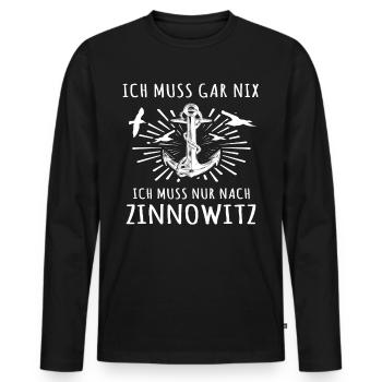 Zinnowitz Urlaub - Männer Premium Bio Langarmshirt - Schwarz - Vorne - Nico (187cm)