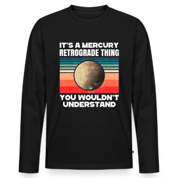 Retrograde planets Mercury retrograde - Men's Premium Organic Long Sleeve Shirt - black - Front - Nico (187cm)