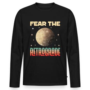 Retrograde planets Mercury retrograde - Men's Premium Organic Long Sleeve Shirt - black - Front - Nico (187cm)