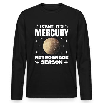 Retrograde planets Mercury retrograde - Men's Premium Organic Long Sleeve Shirt - black - Front - Nico (187cm)