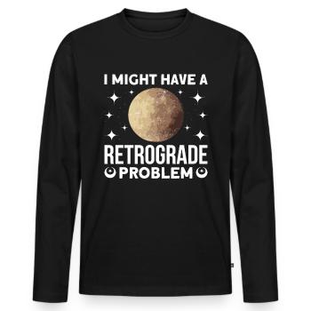 Retrograde planets Mercury retrograde - Men's Premium Organic Long Sleeve Shirt - black - Front - Nico (187cm)