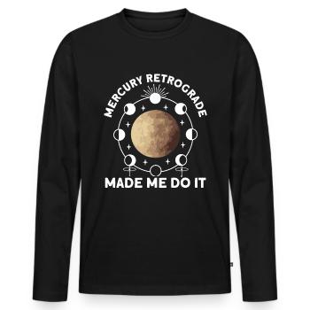 Retrograde planets Mercury retrograde - Men's Premium Organic Long Sleeve Shirt - black - Front - Nico (187cm)