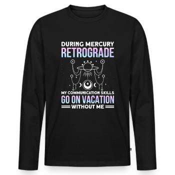 Retrograde planets Mercury retrograde - Men's Premium Organic Long Sleeve Shirt - black - Front - Nico (187cm)