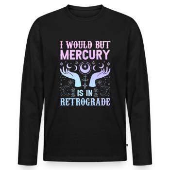 Retrograde planets Mercury retrograde - Men's Premium Organic Long Sleeve Shirt - black - Front - Nico (187cm)