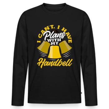 Choral Musical Instrument Hand Bell - Men's Premium Organic Long Sleeve Shirt - black - Front - Nico (187cm)