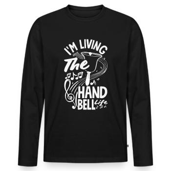 Choral Musical Instrument Hand Bell - Men's Premium Organic Long Sleeve Shirt - black - Front - Nico (187cm)