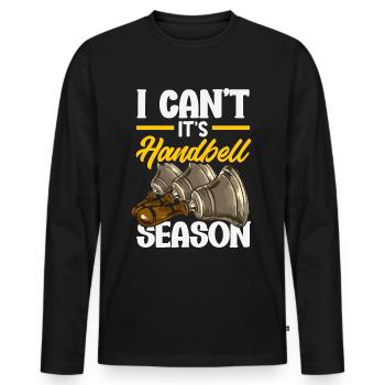 Choral Musical Instrument Hand Bell - Men's Premium Organic Long Sleeve Shirt - black - Front - Nico (187cm)