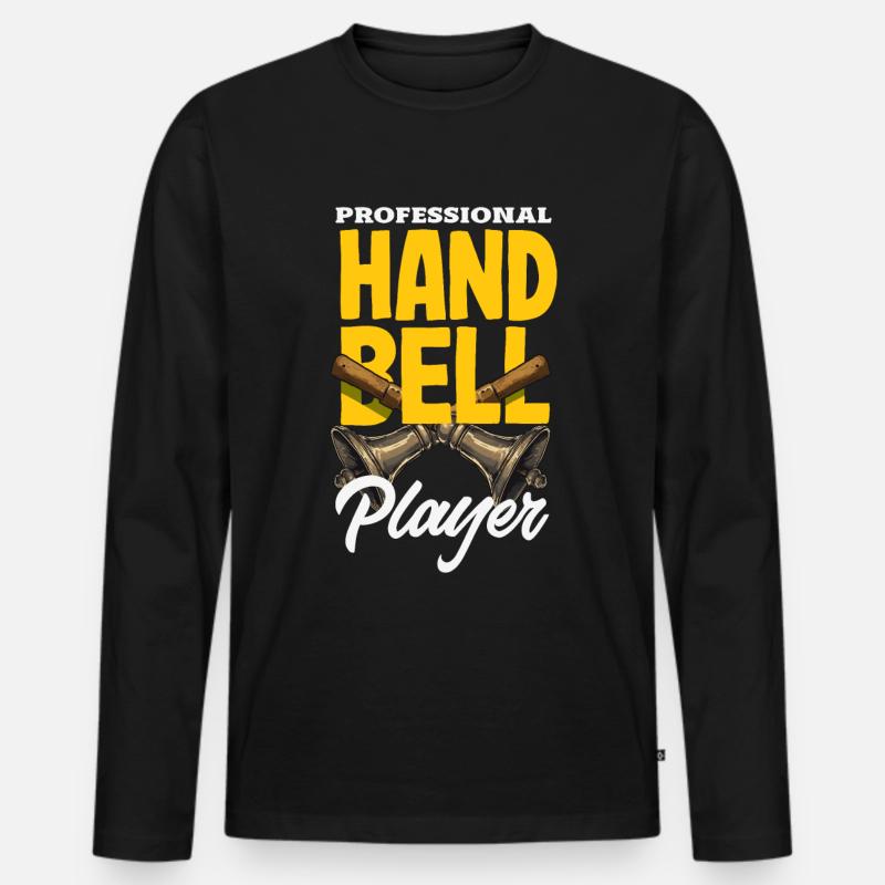Chormusikinstrument Handglocke - Männer Premium Bio Langarmshirt - Schwarz