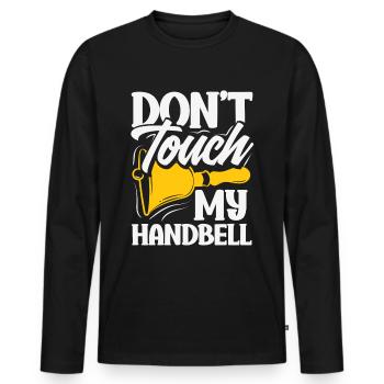 Choral Musical Instrument Hand Bell - Men's Premium Organic Long Sleeve Shirt - black - Front - Nico (187cm)