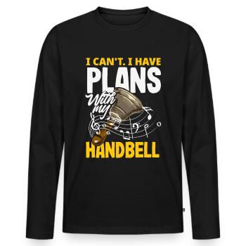 Choral Musical Instrument Hand Bell - Men's Premium Organic Long Sleeve Shirt - black - Front - Nico (187cm)