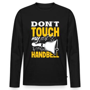 Choral Musical Instrument Hand Bell - Men's Premium Organic Long Sleeve Shirt - black - Front - Nico (187cm)
