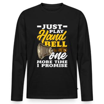 Choral Musical Instrument Hand Bell - Men's Premium Organic Long Sleeve Shirt - black - Front - Nico (187cm)