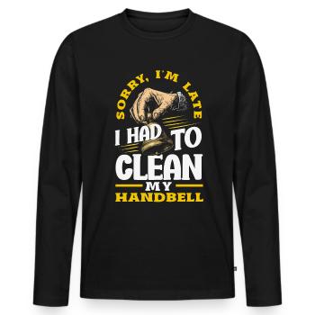 Choral Musical Instrument Hand Bell - Men's Premium Organic Long Sleeve Shirt - black - Front - Nico (187cm)