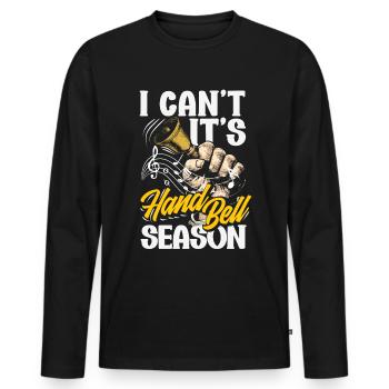 Choral Musical Instrument Hand Bell - Men's Premium Organic Long Sleeve Shirt - black - Front - Nico (187cm)