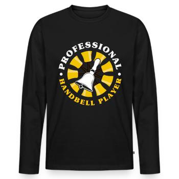 Choral Musical Instrument Hand Bell - Men's Premium Organic Long Sleeve Shirt - black - Front - Nico (187cm)