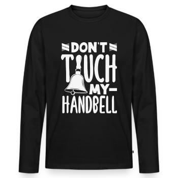 Choral Musical Instrument Hand Bell - Men's Premium Organic Long Sleeve Shirt - black - Front - Nico (187cm)