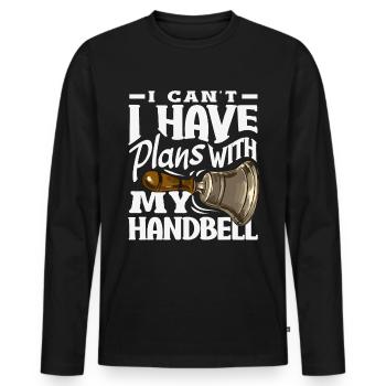 Choral Musical Instrument Hand Bell - Men's Premium Organic Long Sleeve Shirt - black - Front - Nico (187cm)