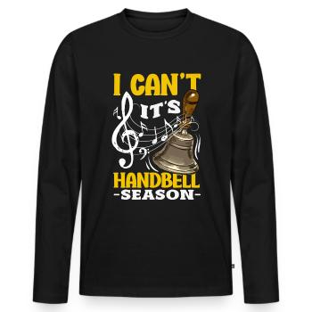Choral Musical Instrument Hand Bell - Men's Premium Organic Long Sleeve Shirt - black - Front - Nico (187cm)