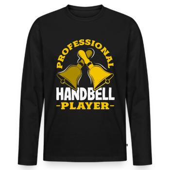 Choral Musical Instrument Hand Bell - Men's Premium Organic Long Sleeve Shirt - black - Front - Nico (187cm)