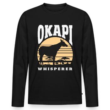 Funny zookeeper okapi lover - Men's Premium Organic Long Sleeve Shirt - black - Front - Nico (187cm)