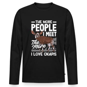Lustiger Tierpfleger Okapi-liebhaber - Männer Premium Bio Langarmshirt - Schwarz - Vorne - Nico (187cm)