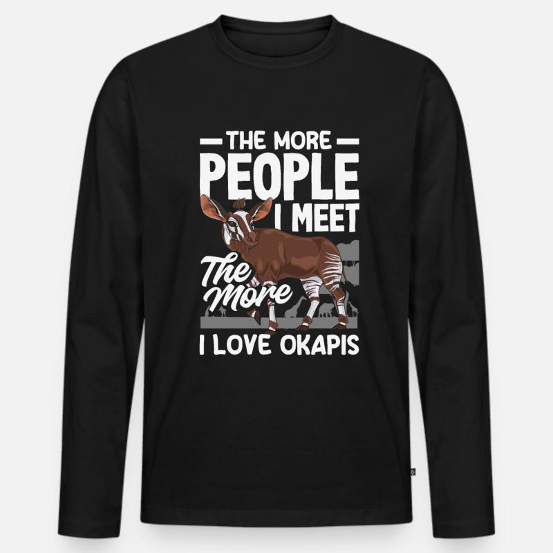 Funny zookeeper okapi lover - Men's Premium Organic Long Sleeve Shirt - black