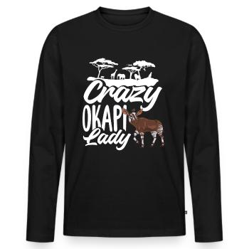 Funny zookeeper okapi lover - Men's Premium Organic Long Sleeve Shirt - black - Front - Nico (187cm)
