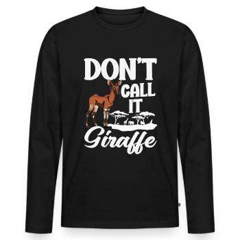 Funny zookeeper okapi lover - Men's Premium Organic Long Sleeve Shirt - black - Front - Nico (187cm)