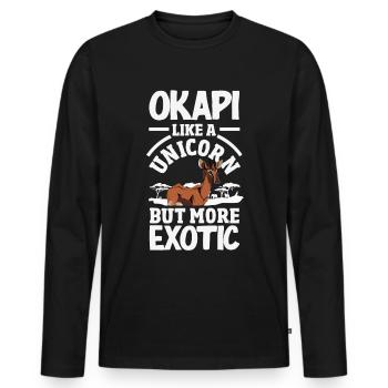 Funny zookeeper okapi lover - Men's Premium Organic Long Sleeve Shirt - black - Front - Nico (187cm)