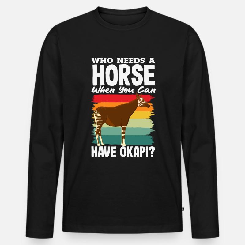 Funny zookeeper okapi lover - Men's Premium Organic Long Sleeve Shirt - black
