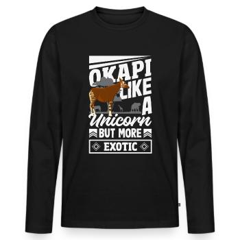 Funny zookeeper okapi lover - Men's Premium Organic Long Sleeve Shirt - black - Front - Nico (187cm)