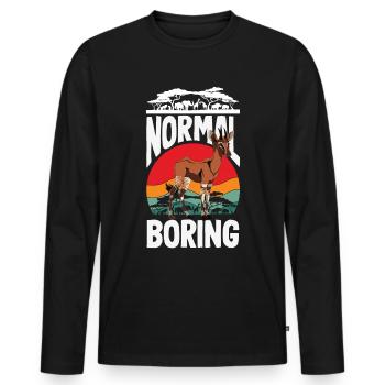Funny zookeeper okapi lover - Men's Premium Organic Long Sleeve Shirt - black - Front - Nico (187cm)