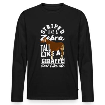 Funny zookeeper okapi lover - Men's Premium Organic Long Sleeve Shirt - black - Front - Nico (187cm)