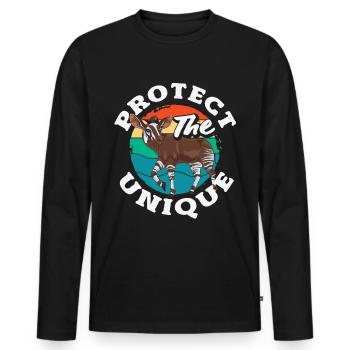 Funny zookeeper okapi lover - Men's Premium Organic Long Sleeve Shirt - black - Front - Nico (187cm)