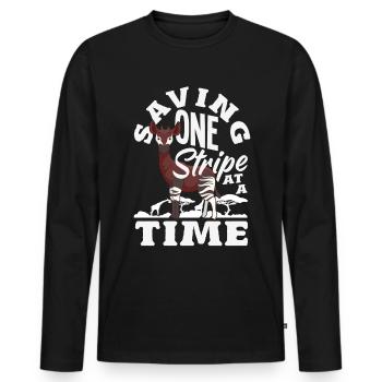 Funny zookeeper okapi lover - Men's Premium Organic Long Sleeve Shirt - black - Front - Nico (187cm)